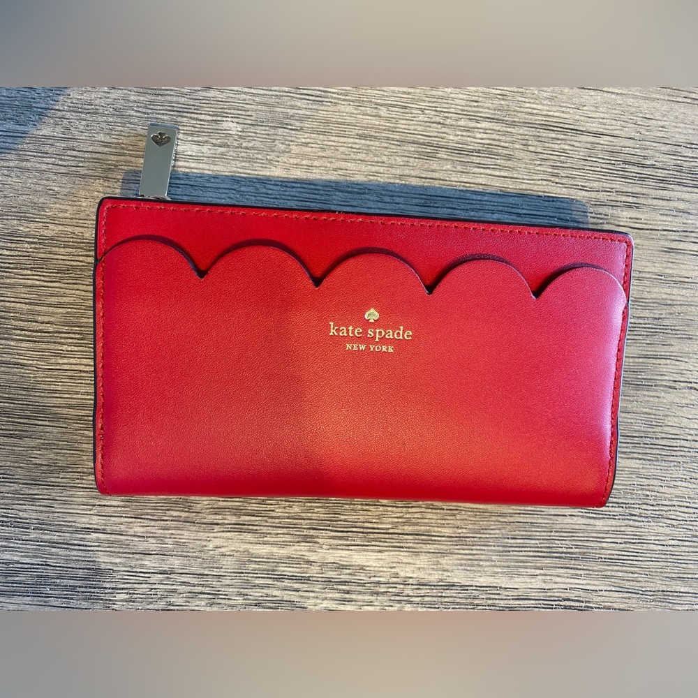 Kate Spade Large Red & Light Pink Wallet